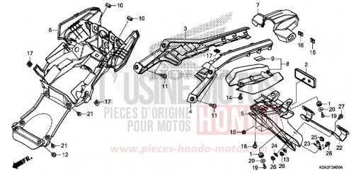 REAR FENDER CBF300NAJ de 2018